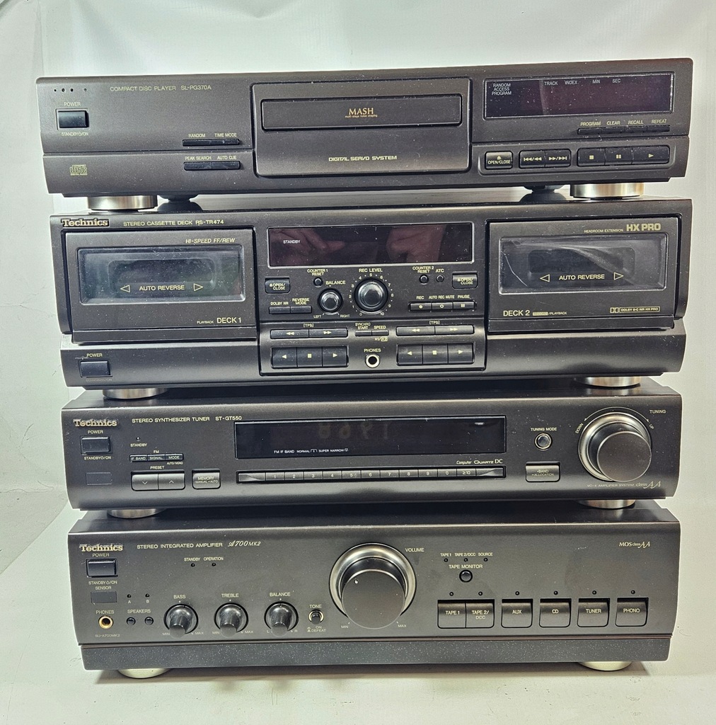 Zestaw Technics SU-A700MK2, SL-PG370A, RS-TR-474, ST-GT550 PILOT