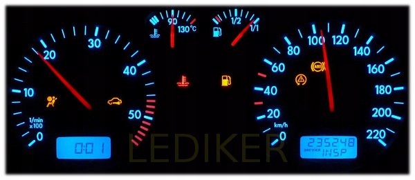 VW BORA diody LED do licznika, zegarów + montaż