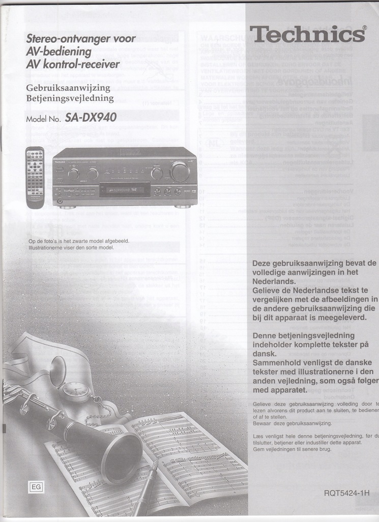 INSTRUKCJA OBSŁUGI AMPLITUNER TECHNICS SA-DX940