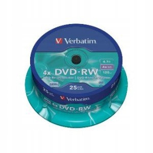 DVD-RW VERBATIM 4.7 GB 4x Cake 25 szt.