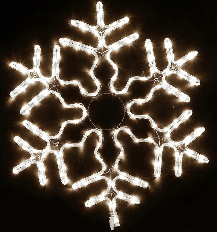 Płatek śniegu biała dekoracja świąteczna LED