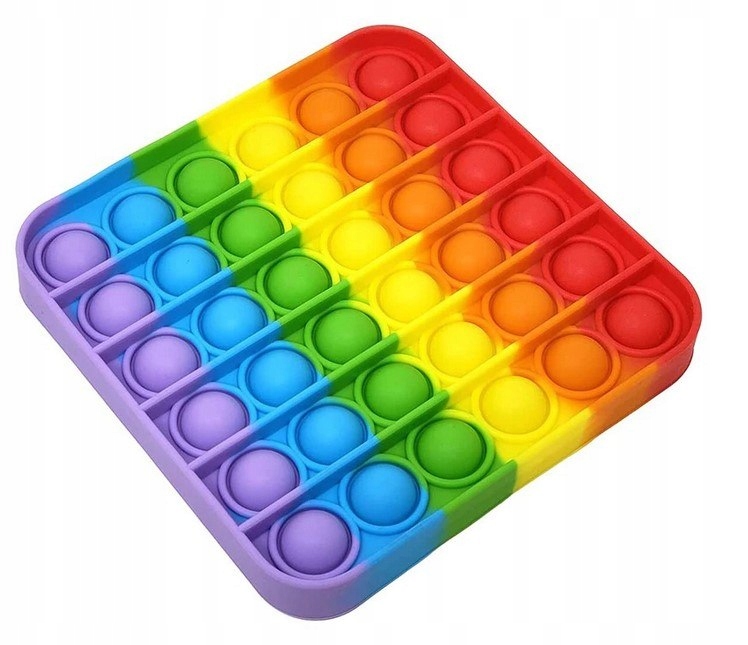 Pop It Push Bubble Pop Fidget toy kwadrat tęczowy