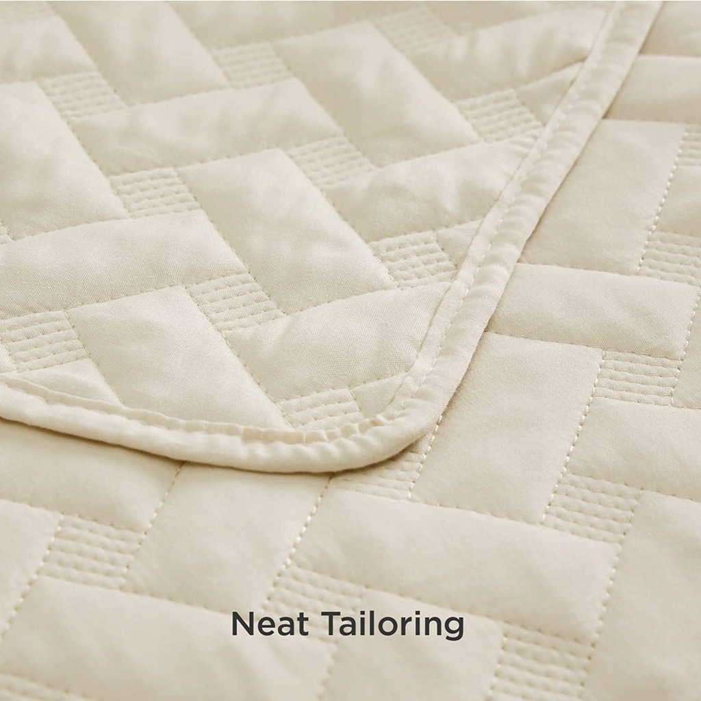 BEDSURE Narzuta na łóżko 260x240cm pikowana beżowa 11921449310