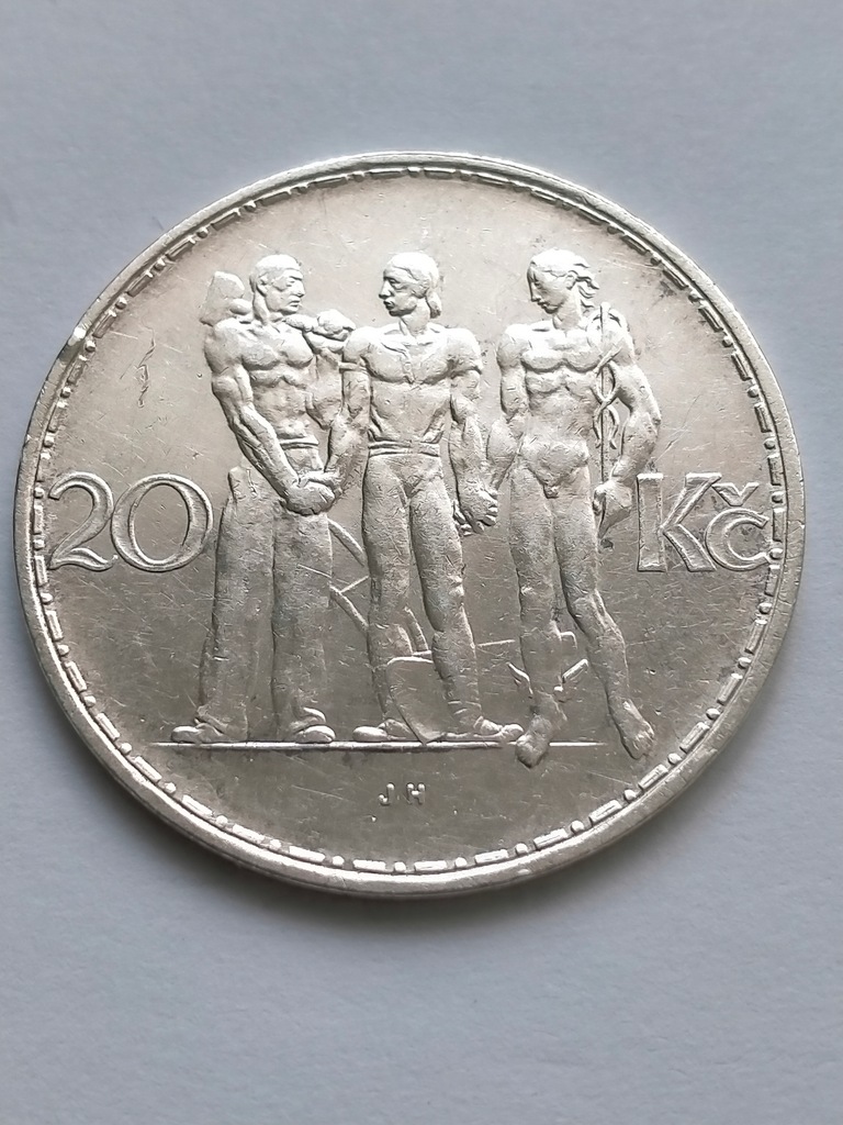 CZECHOSŁOWACJA 20 KORON 1933 r. Ag