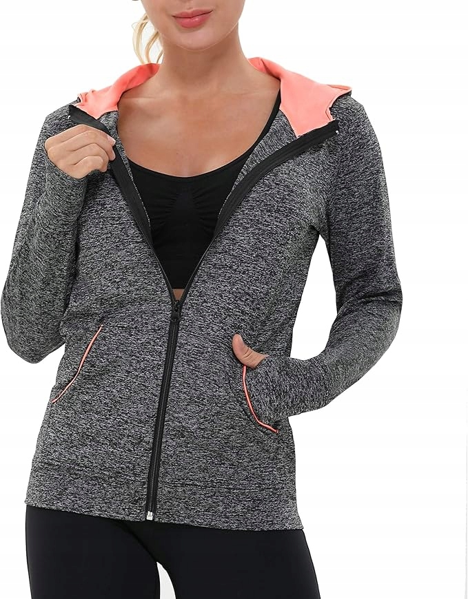 AMZ SPORT BLUZA DAMSKA ROZPINANA Z KAPTUREM SZARA ROZMIAR XL
