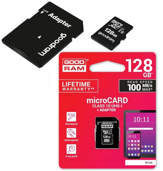 KARTA PAMIĘCI MICRO SD GOODRAM 128GB ADAPTER SD