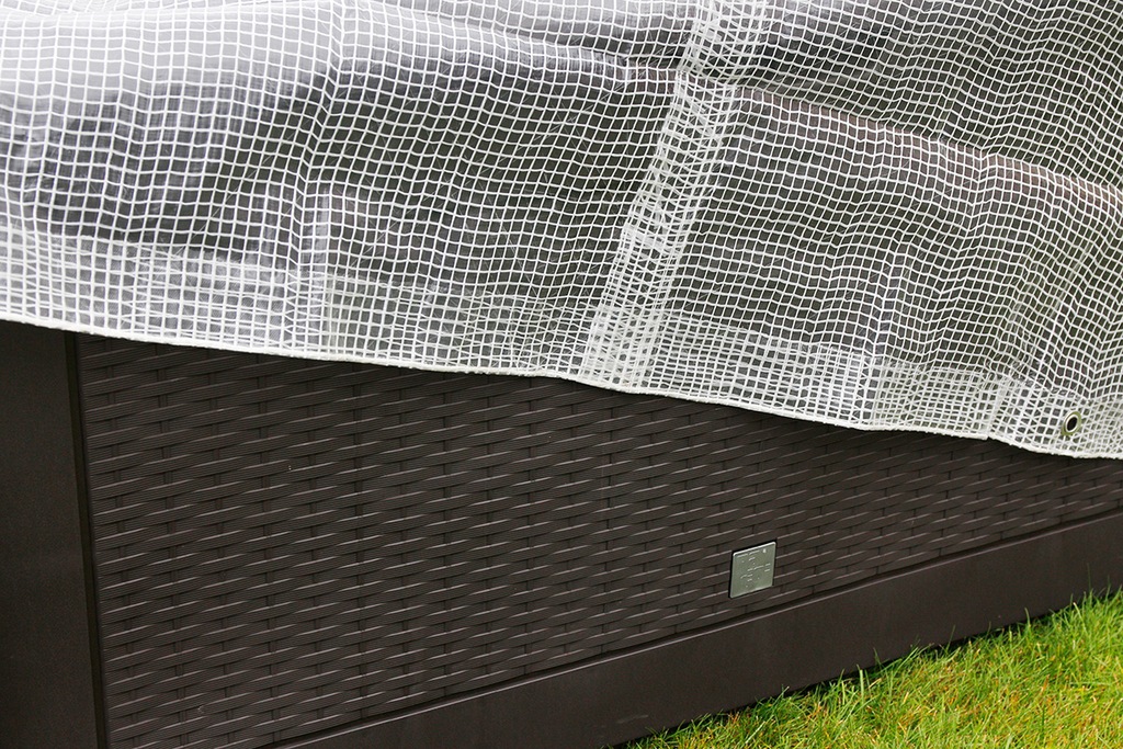 GRUBA PLANDEKA OGRODOWA pokrowiec ZBROJONA 4x6m - 7181150437