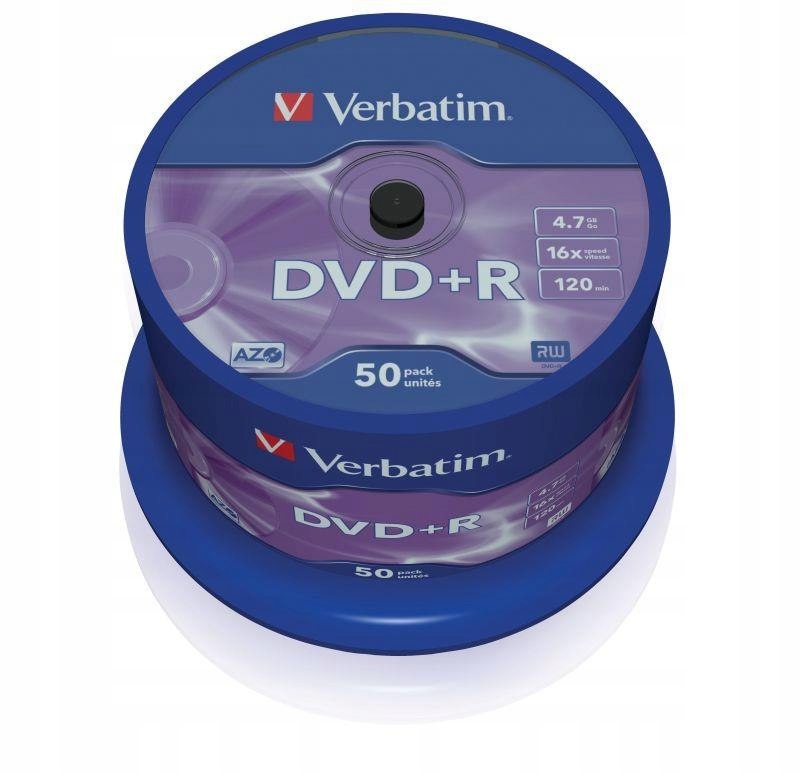 DVD+R Verbatim 16x 4.7GB Matt Silver (Cake 50)