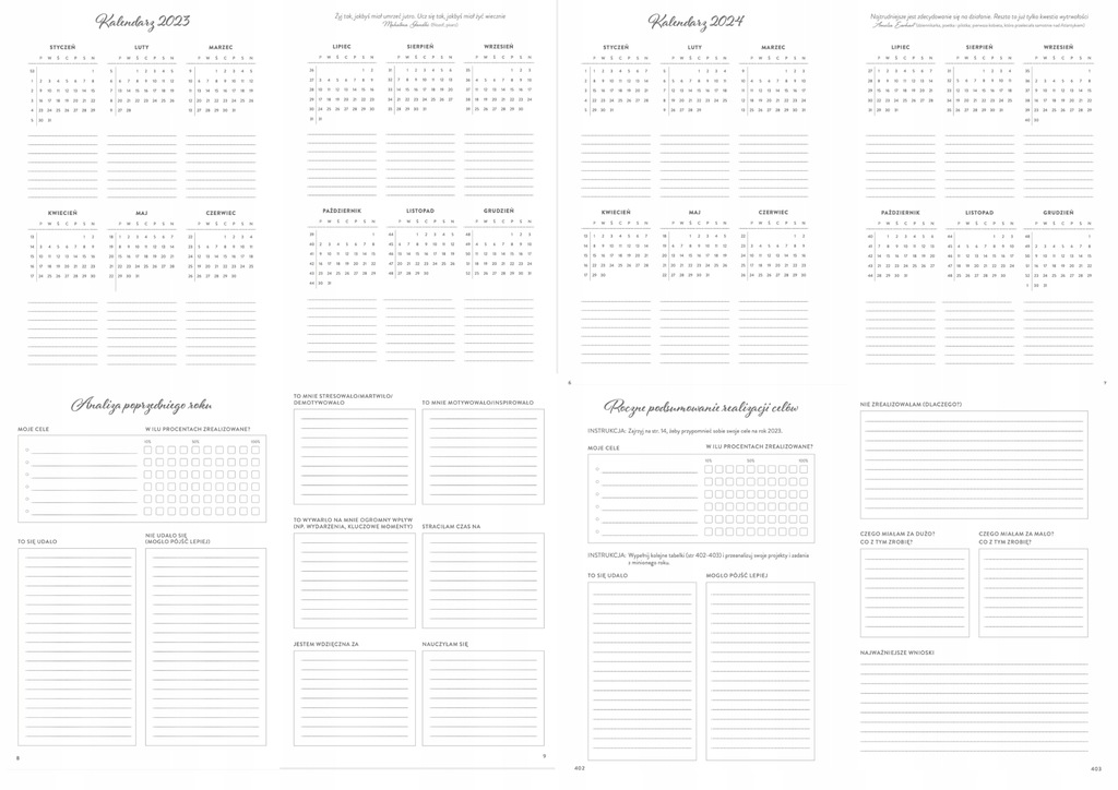 Planer kalendarz 2023 tygodniowy Beż Minimalistki 12452557961