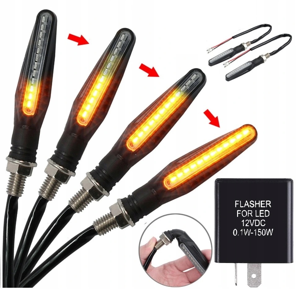 2 AKTYWNE LED Kierunkowskazy 12 Ledowe +Przerywacz