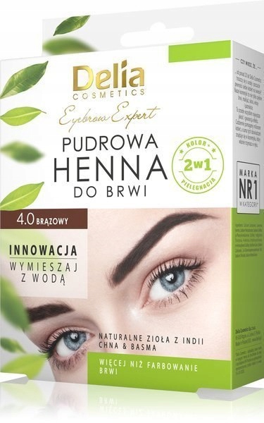 Delia pudrowa henna do brwi 4.0 brązowa ziołowa