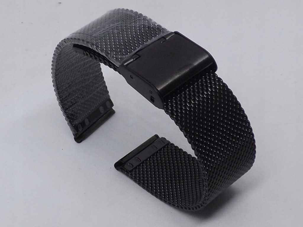 BRANSOLETA DO ZEGARKA SIATKA MESH CZARNA 18MM SLIM