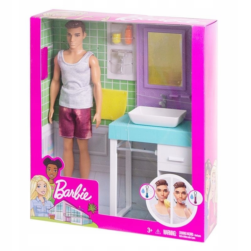 Mattel Lalka Barbie Ken Łazienka zestaw