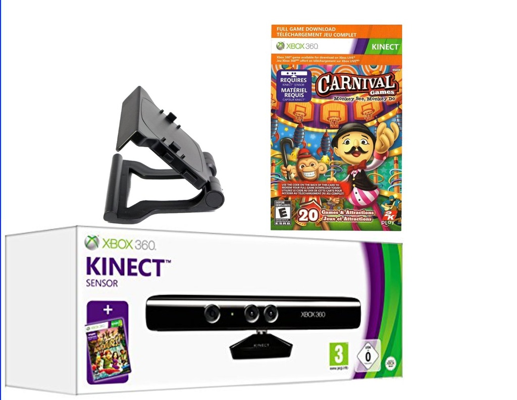 KINECT XBOX 360 NOWY ADVENTURES KLIP + CARNIVAL