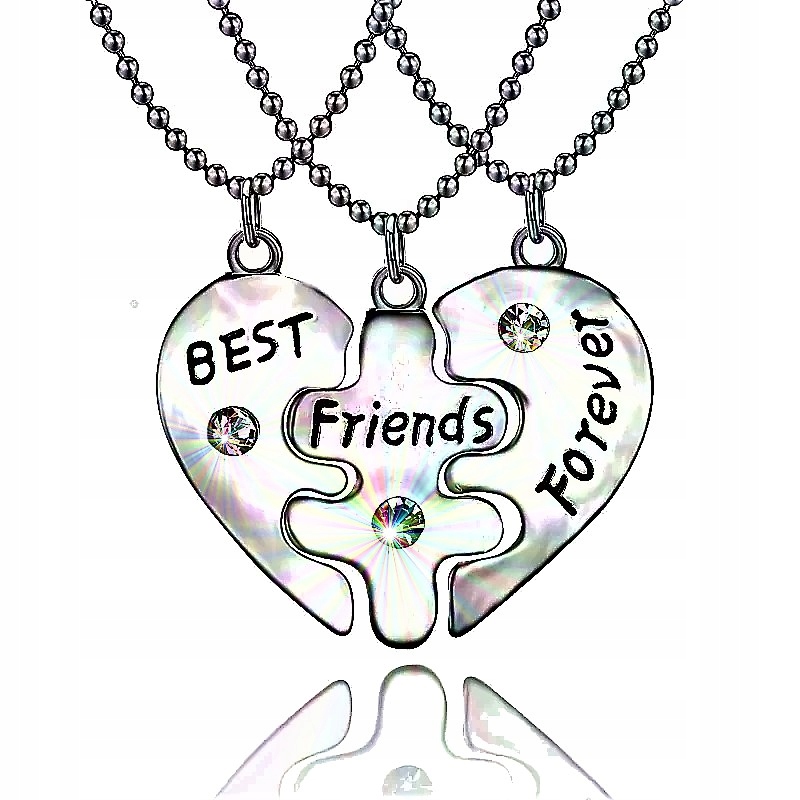NASZYJNIK PRZYJAŹNI BEST FRIENDS FOREVER serce _3x