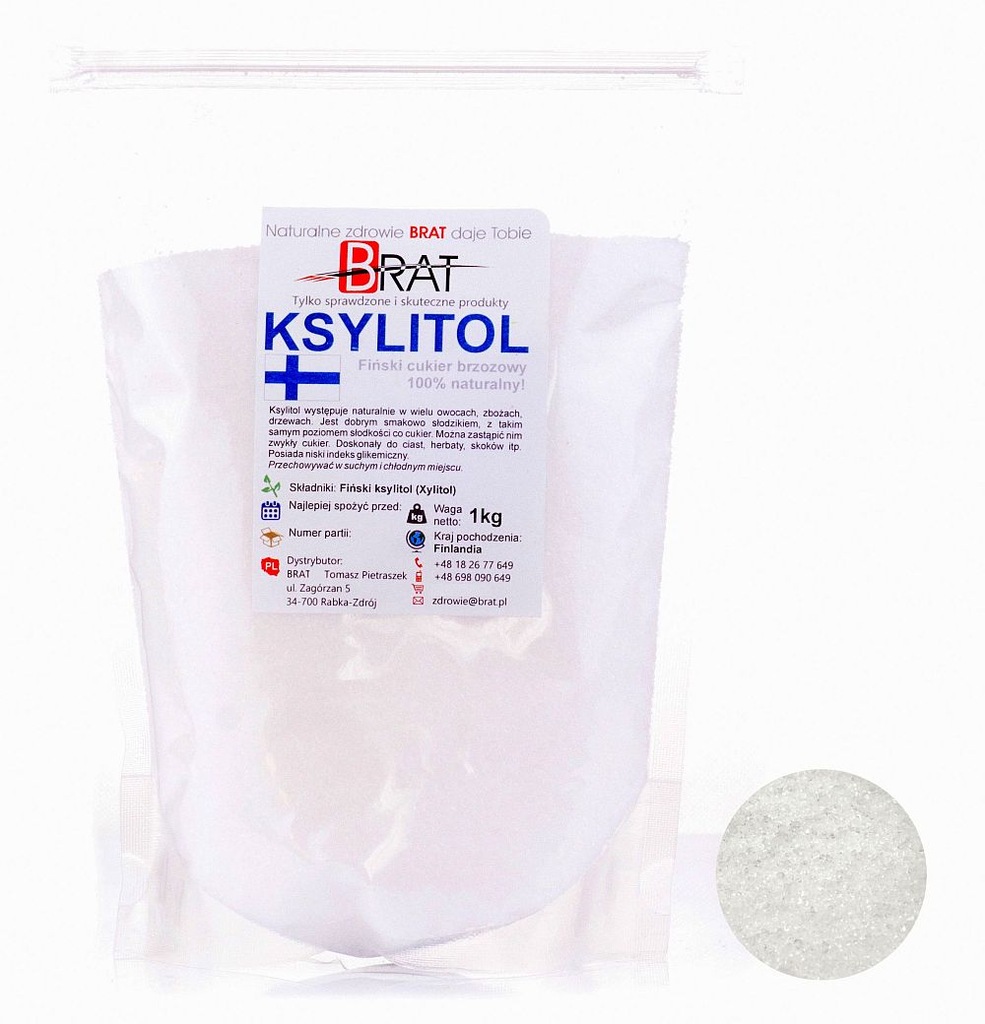 Ksylitol Cukier Brzozowy Fiński 1kg SUPER + GRATIS