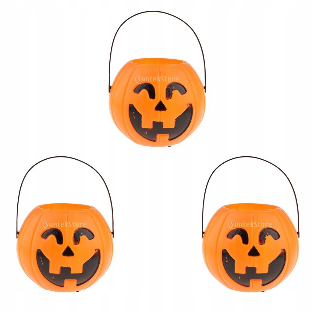 Halloween Light Up Jack O Lantern Bucket For Kids, Candy Basket With 3Pcs
