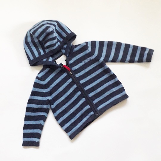 THE LITTLE*niebieski sweterek z kapturkiem 62-68
