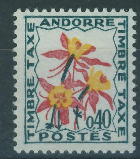 Andorre 0,40 fr. - Timbre taxe , Kwiaty