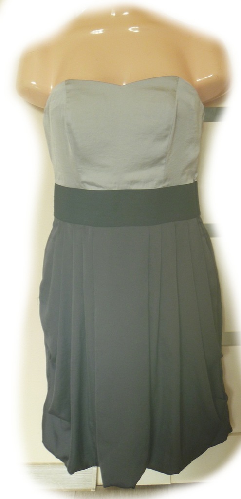 Sukienka elegancka H&M szara grey 34xs