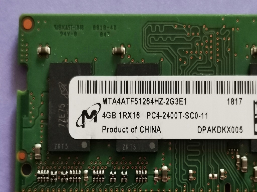 DDR4 4GB Micron 2400T