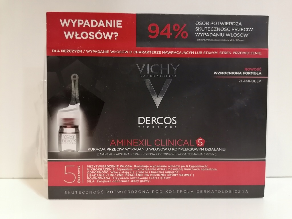 VICHY DERCOS AMINEXIL CLINICAL 5 MĘSKI 21 ampułek