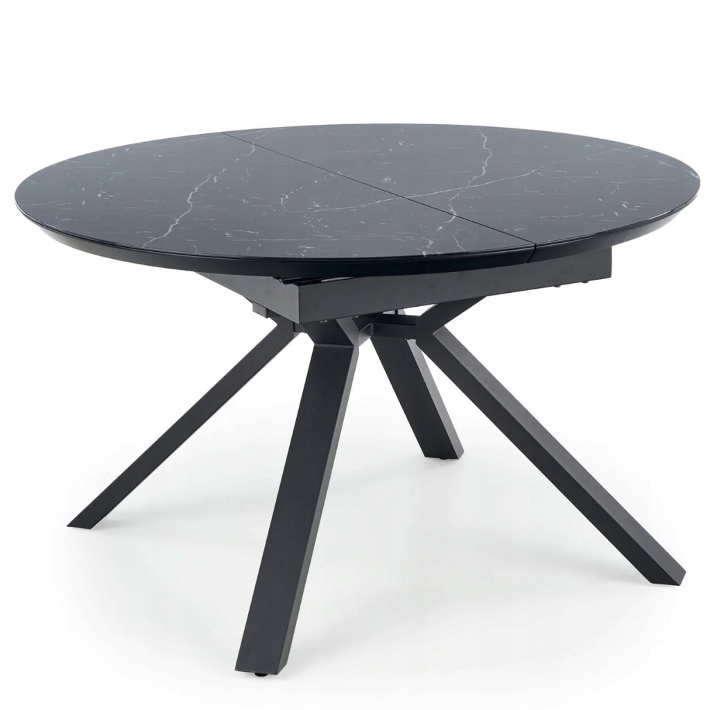 Stół Okrągły Rozkładany 130 VERTIGO Czarny Marmur