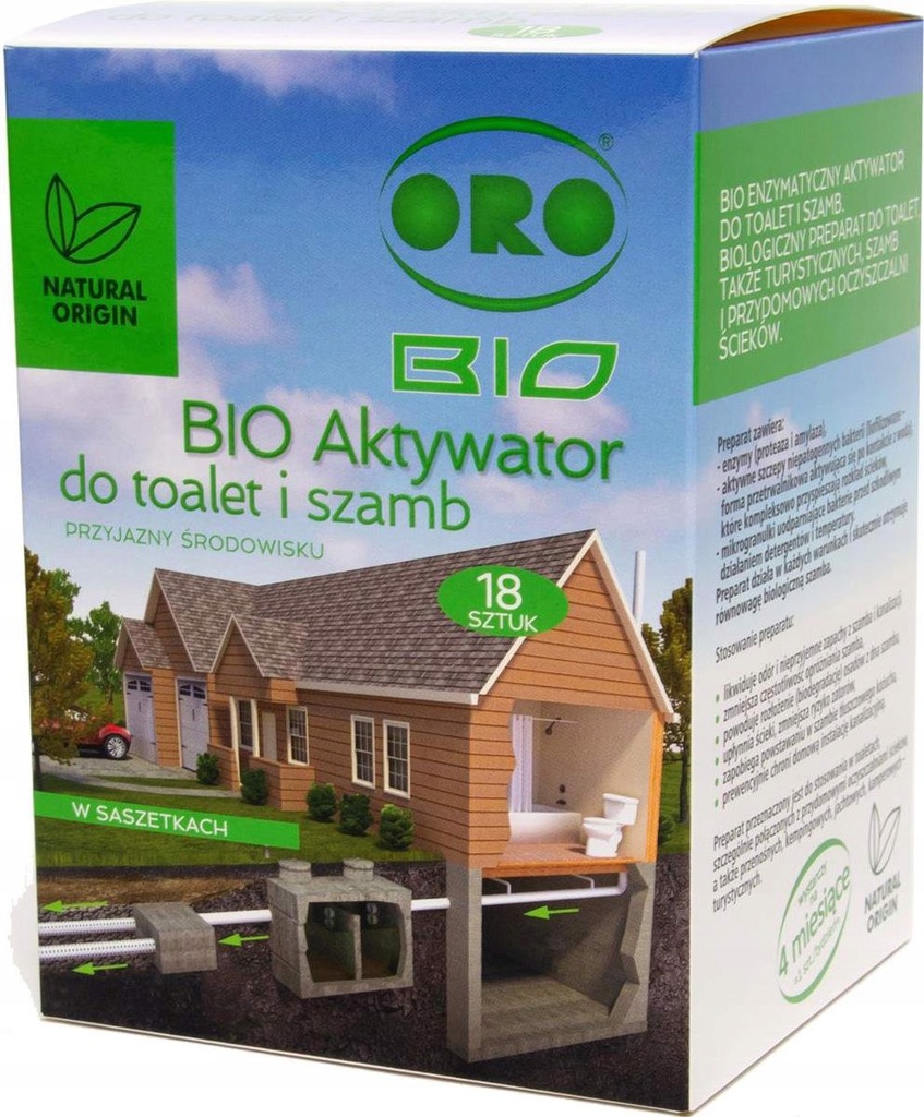 Oro BIO enzymatyczny aktywator do WC, szamb w saszetkach 18x25g