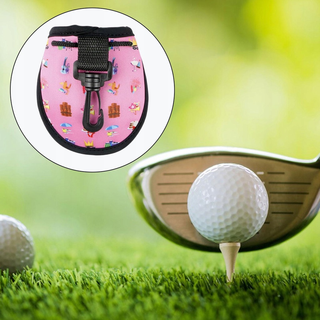 Golf Ball Pouch Golf Ball Bag Neoprene Golf Pink