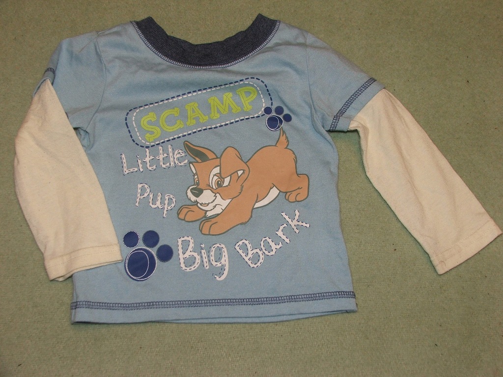 T-shirt bluzka z pieskiem 9-12m Disney