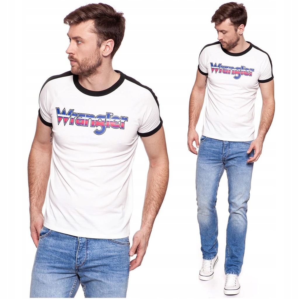 WRANGLER TEE T-SHIRT MĘSKI KOSZULKA BIAŁA L