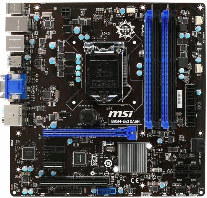 Купить МАТЕРИНСКАЯ ПЛАТА MSI B85M-E43 DASH стр.1150 INTEL B85: отзывы, фото, характеристики в интерне-магазине Aredi.ru