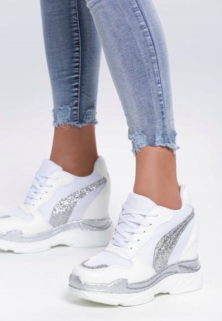 Buty Damskie Sportowe Sneakersy Białe Wysokie r39 - 7882377571