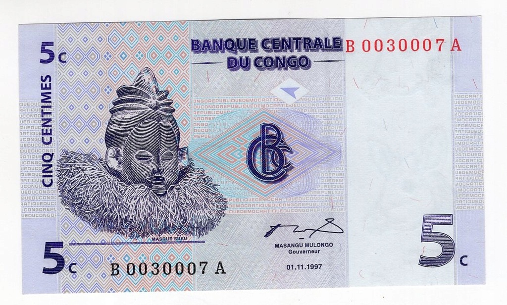 Kongo 5 centymów 1997 B 0030007 A