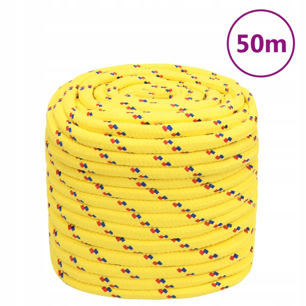 Linka żeglarska, żółta, 18 mm, 50 m, polipropylen