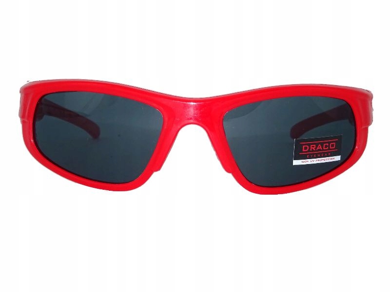 Słoneczne Okulary SPORTOWE dla Chłopca czerwone UV