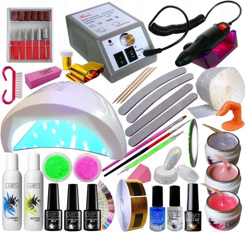 ZESTAW DO PAZNOKCI ŻELE LAKIERY LAMPA FREZARKA