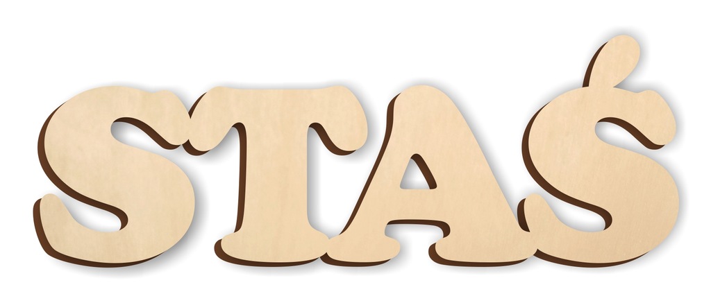 Drewniany Napis Dowolne Imię 4-5 liter FILIP STAŚ