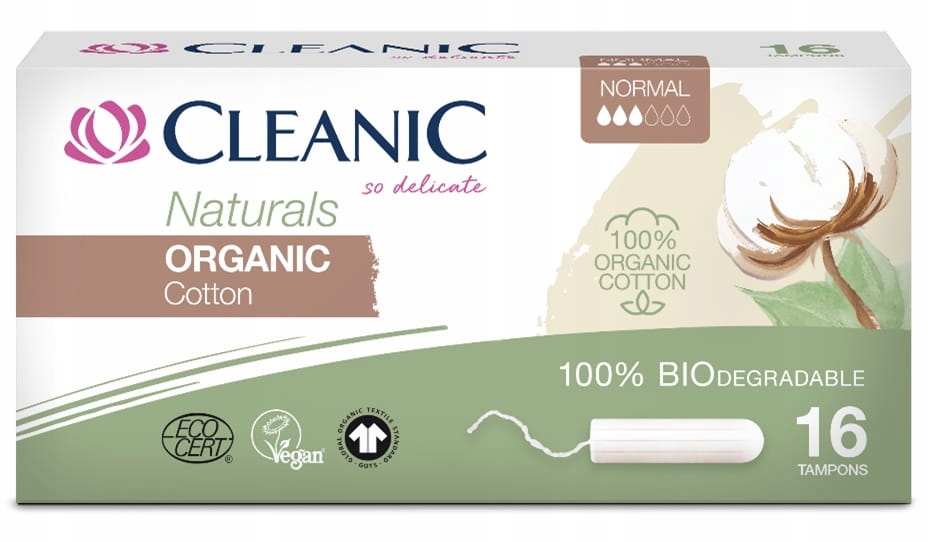 Tampony CLEANIC NATURALS ORGANIC Cotton 16 szt.