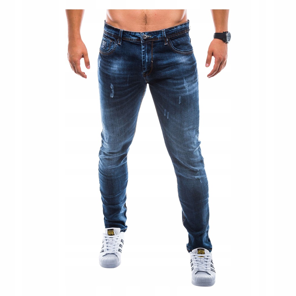 Spodnie męskie jeansowe przetarcia P765 jeans 34