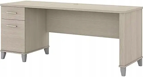 72W Office Desk with Drawers in Ash Gray