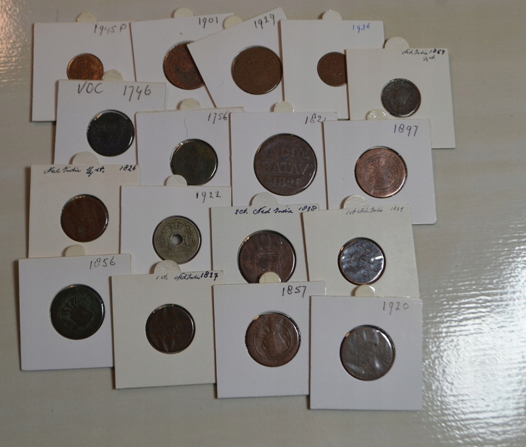 Indie Holenderskie - miks - zestaw 17 monet
