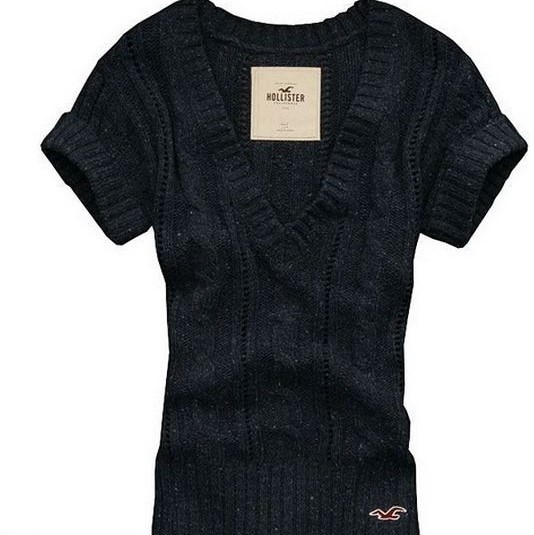 HOLLISTER SWETER DAMSKI z WEŁNĄ logo_ grey M