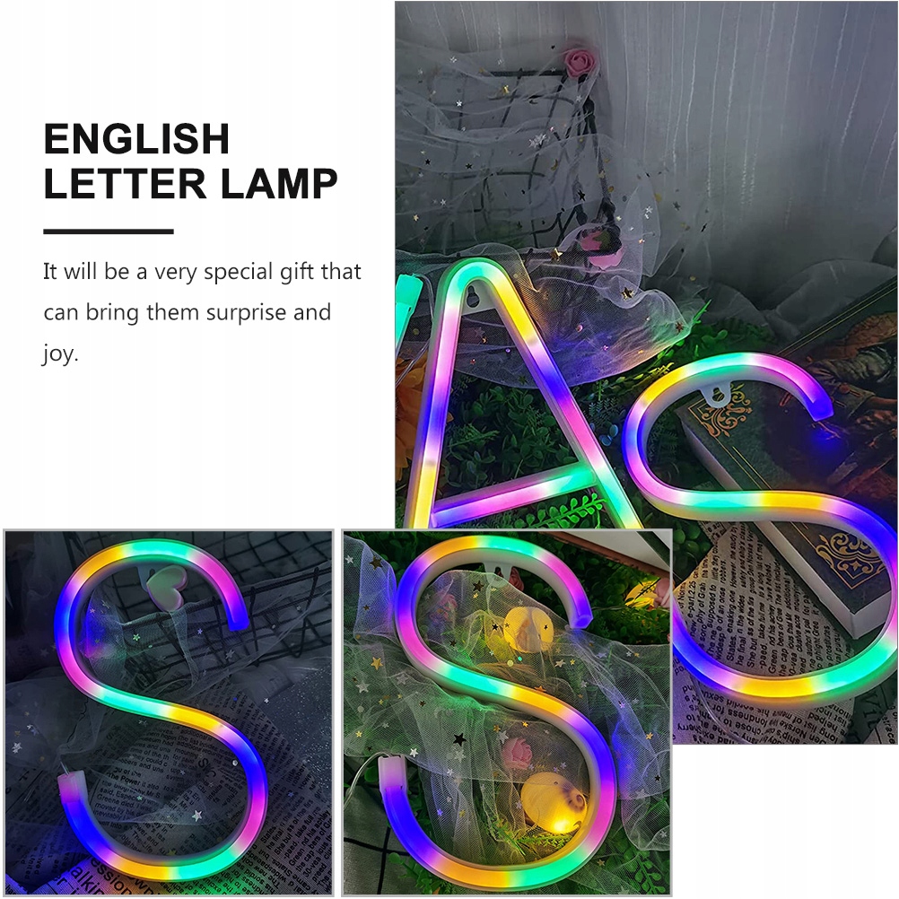 1PC LED Colorful English Letter Light Creative Let