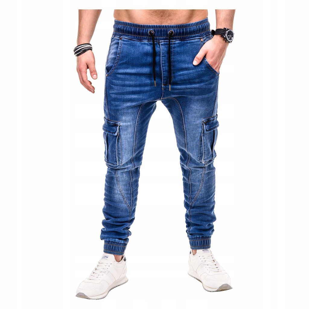 Spodnie męskie joggery przetarcia P410 jeans S