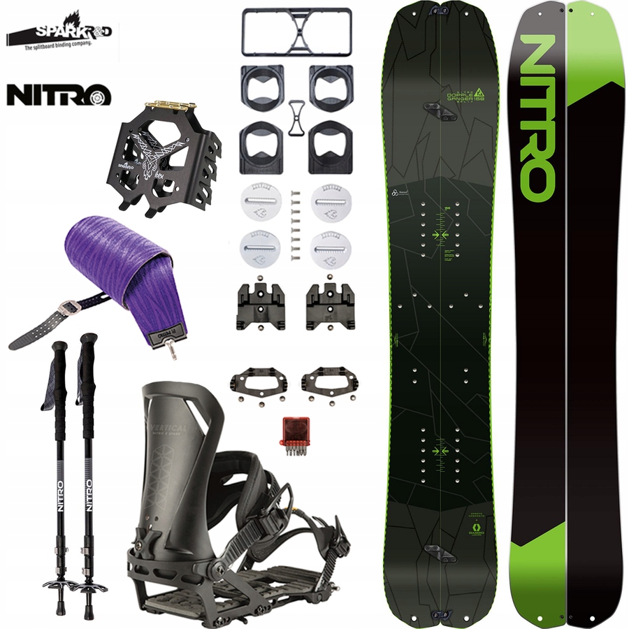 Splitboard NITRO Doppleganger foki wiązania kije