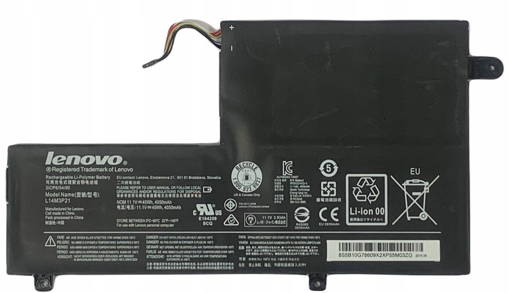 Bateria Lenovo Yoga 500-14IBD 500-14ISK 500-15IBD L14M3P21 4050mAh 808