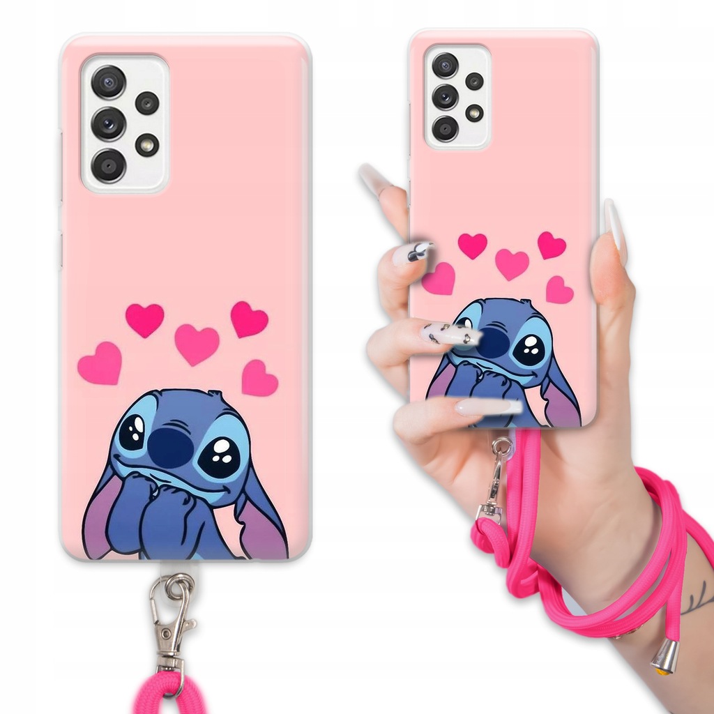 ETUI + MALINOWY SZNUREK Do SAMSUNG A52s 5G Case Quick LILO STICH Top Wzory