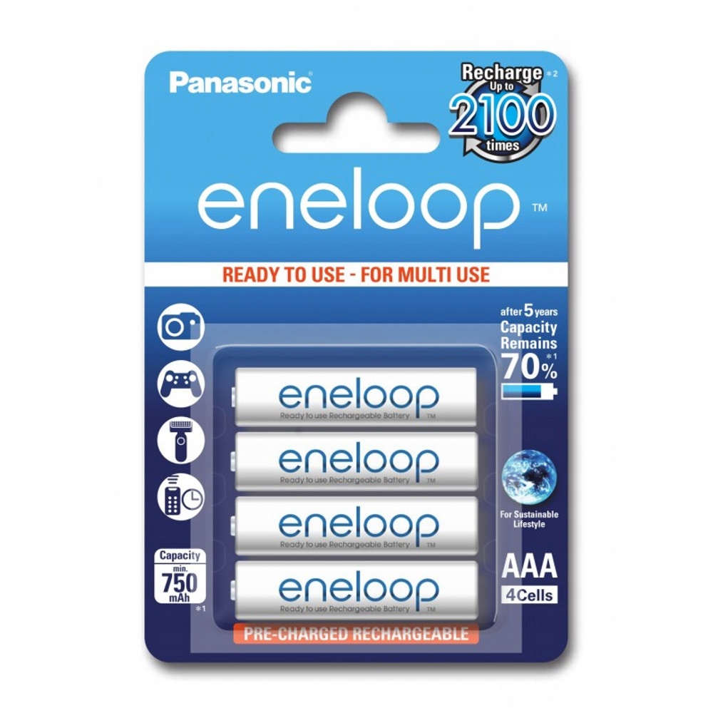 Panasonic Eneloop R03/AAA 750mAh akumulator 4 sz