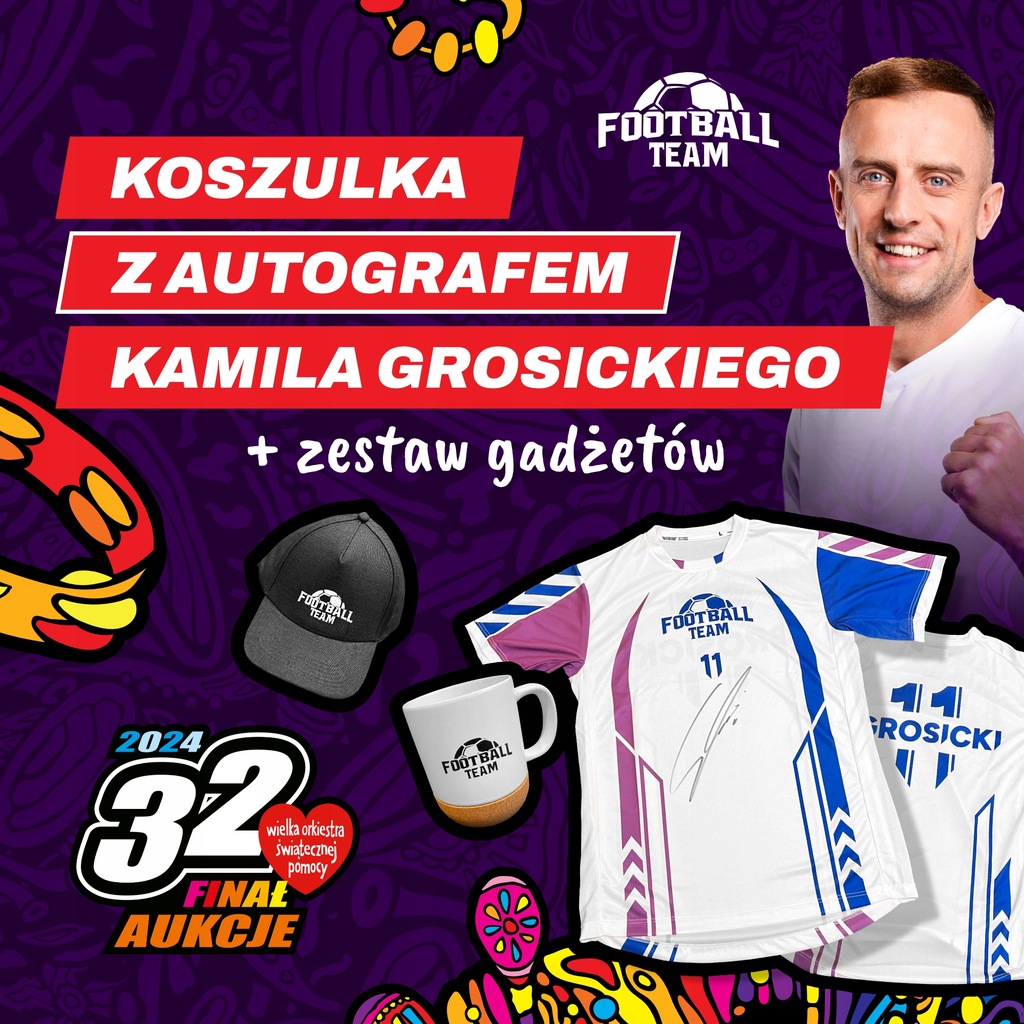 Koszulka z autografem Kamila Grosickiego i gadżety od FootballTeam #2